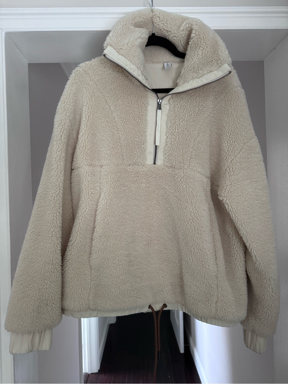 Varley Appleton Half-Zip Pullover fleece jacket Eggnog cream ivory size medium